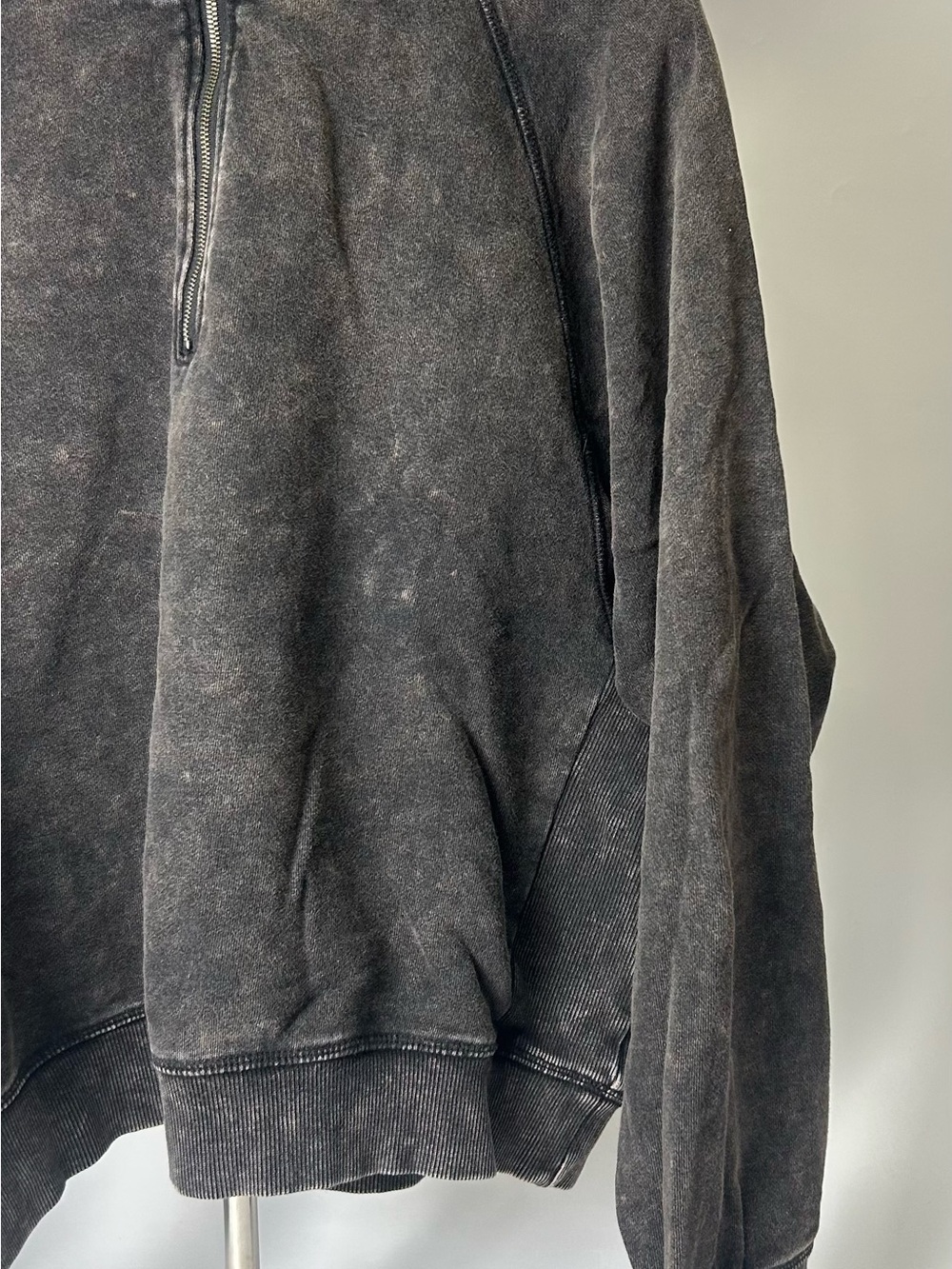 women's  Charcoal Half-Zip Pullover Sweater - Picture 2 of 9